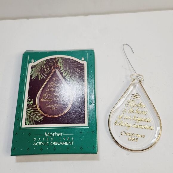 Vintage 1985 Hallmark Mother Keepsake Acrylic Ornament - Picture 1 of 8